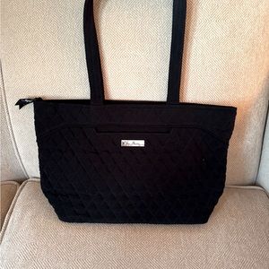 Vera Bradley Quilted Medium Black Tote